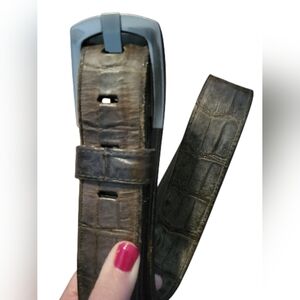 Remo Tulliani Gibson Premium Italian Calfskin Crocodile Embossed Leather Belt 36